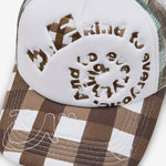 Bi Foam Trucker Hat Brown Checker