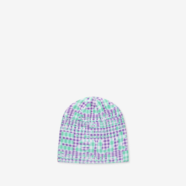 Mix Checker Beanie Purple | Blue Headwear