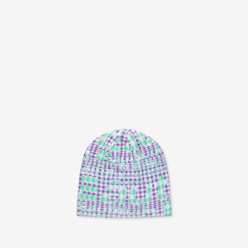 Mix Checker Beanie Purple | Blue Headwear