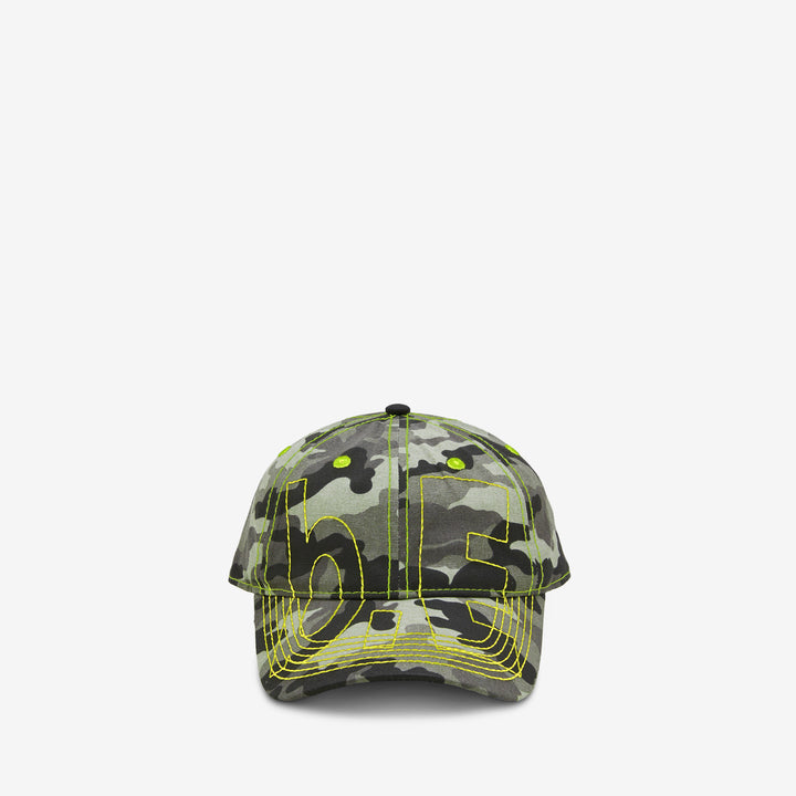 Vapor 6 Panel Hat Dark Grey Camo | Yellow Front