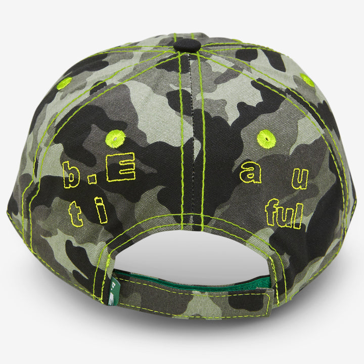 Vapor 6 Panel Hat Dark Grey Camo | Yellow