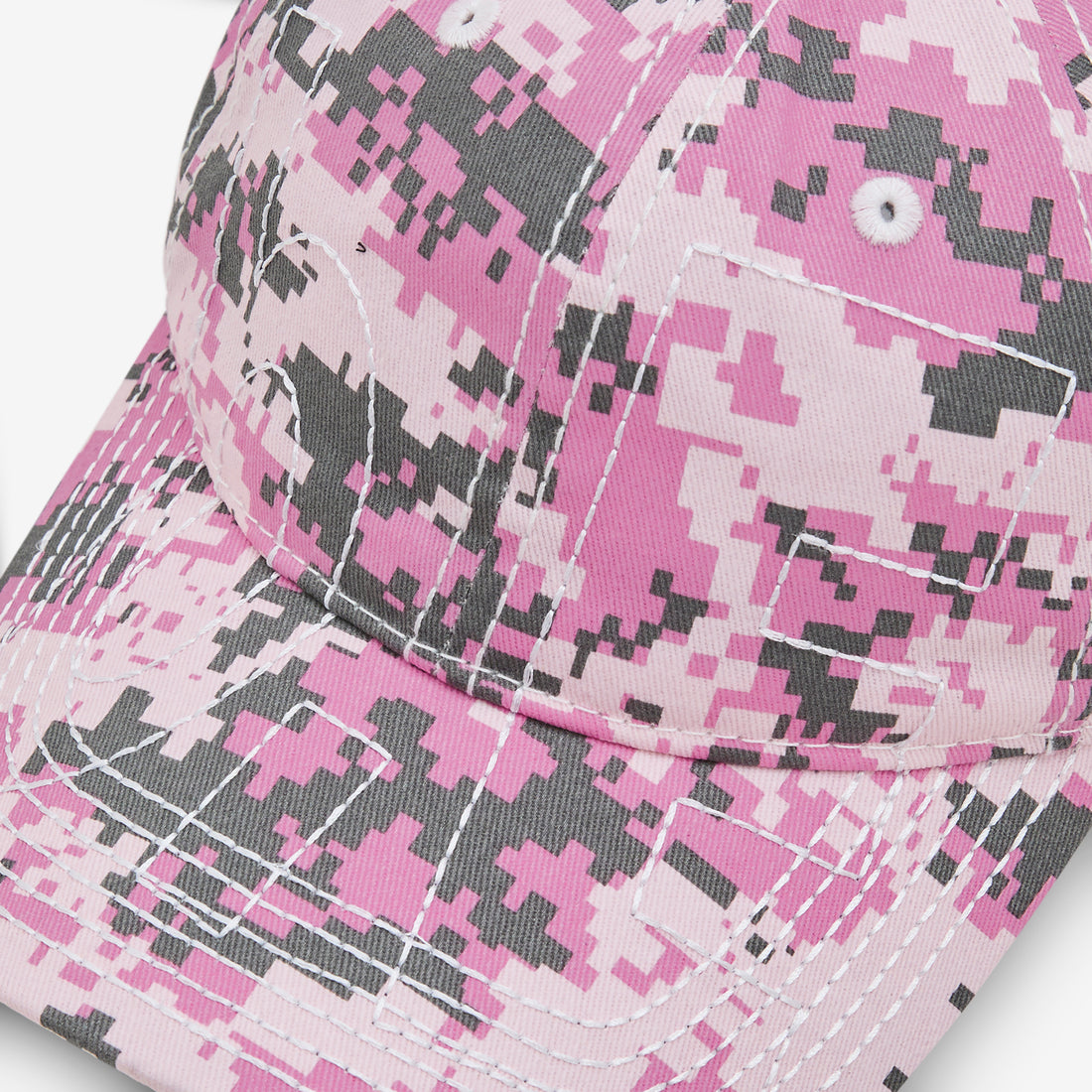 Vapor 6 Panel Hat Pink Digicamo | White Headwear