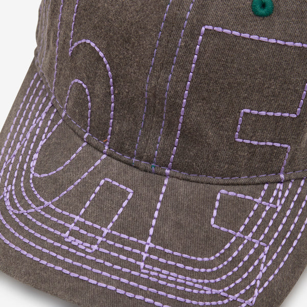 Vapor 6 Panel Hat Washed Charcoal | Purple Headwear