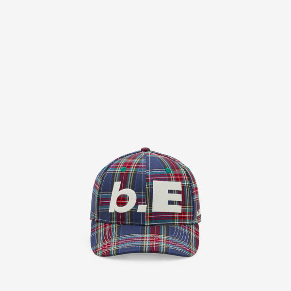 b.E Hat Blue Plaid | White Headwear
