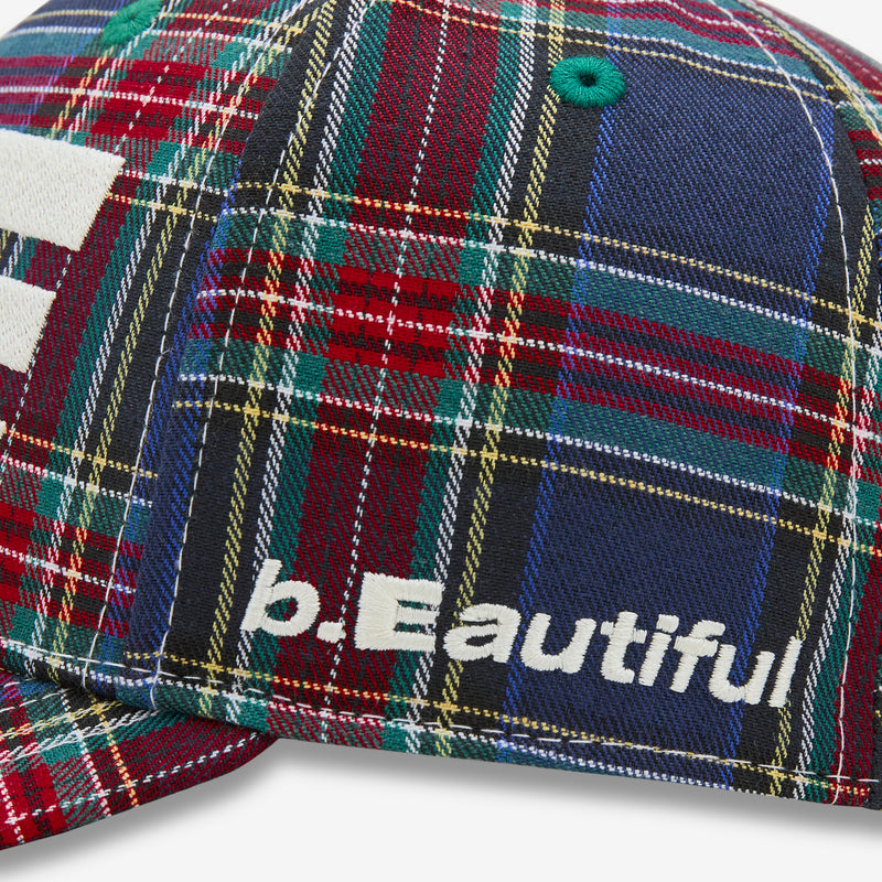 b.E Hat Blue Plaid | White Headwear
