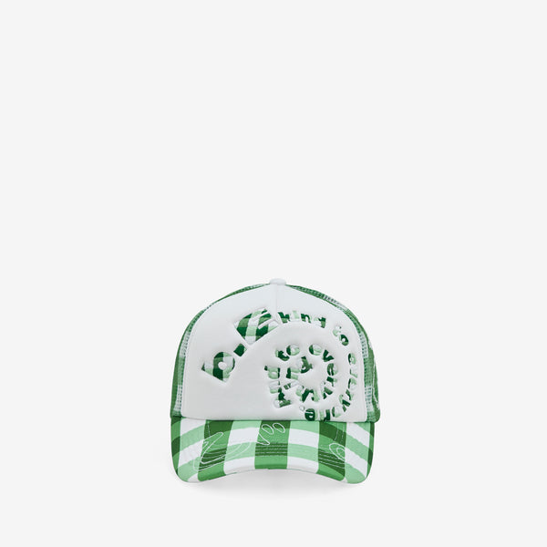 b.i Foam Trucker Hat Green Checker Headwear