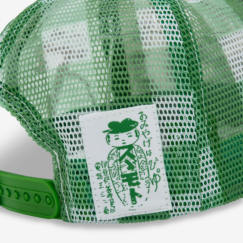 b.i Foam Trucker Hat Green Checker Headwear