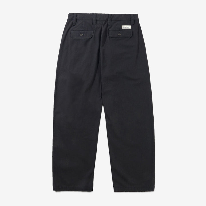 Pleated Trousers Washed Black