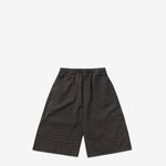 Loose Shorts Brown Seersucker Plaid