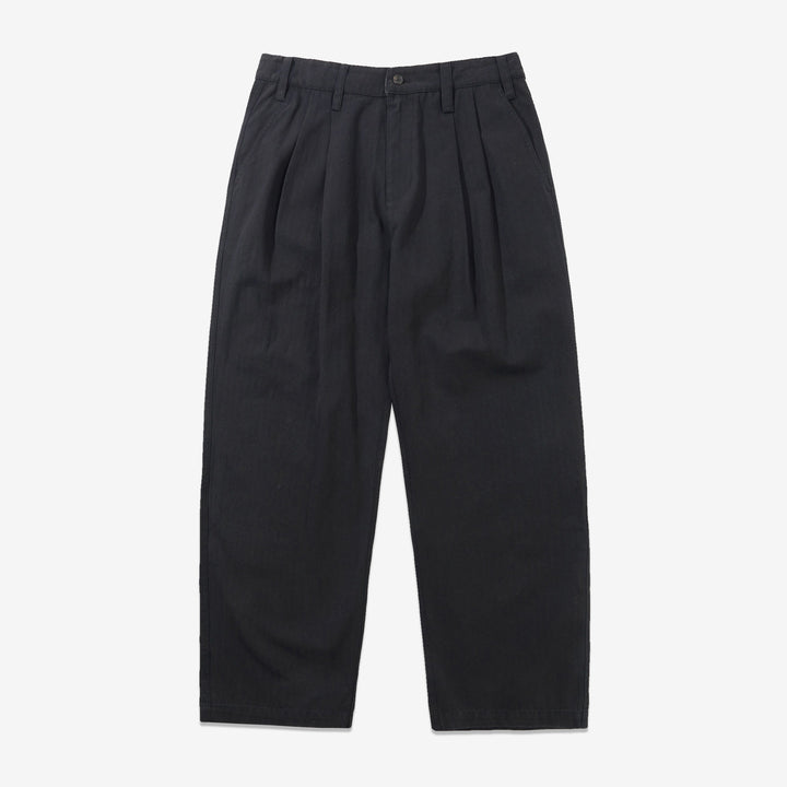 Pleated Trousers Washed Black Front