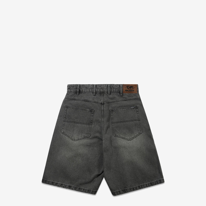 Baggy Denim Shorts Faded Black