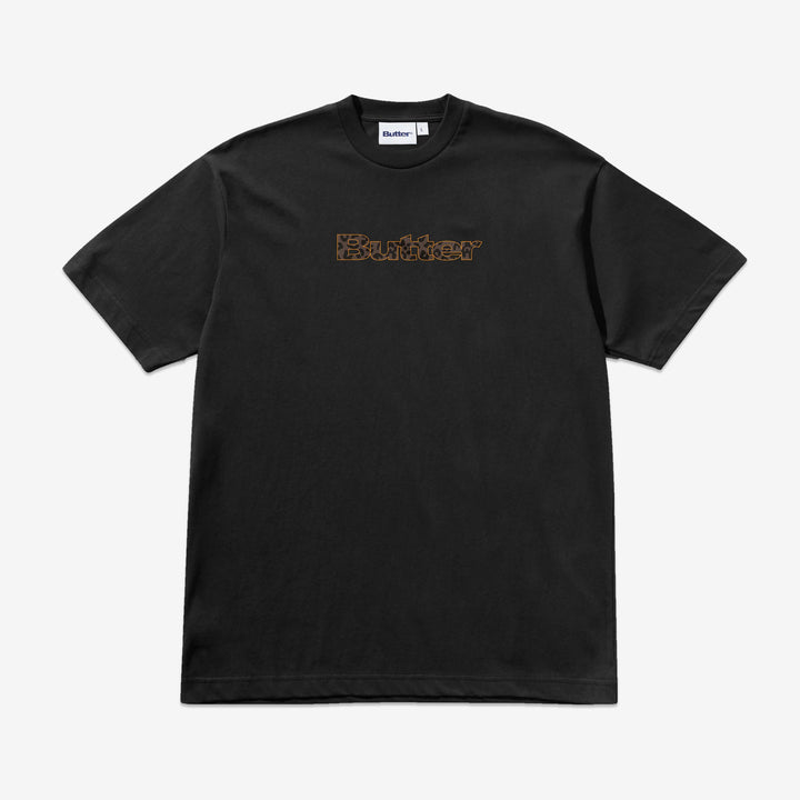 Leopard Print Logo T-Shirt Black Front