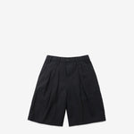Pleated Shorts Washed Black