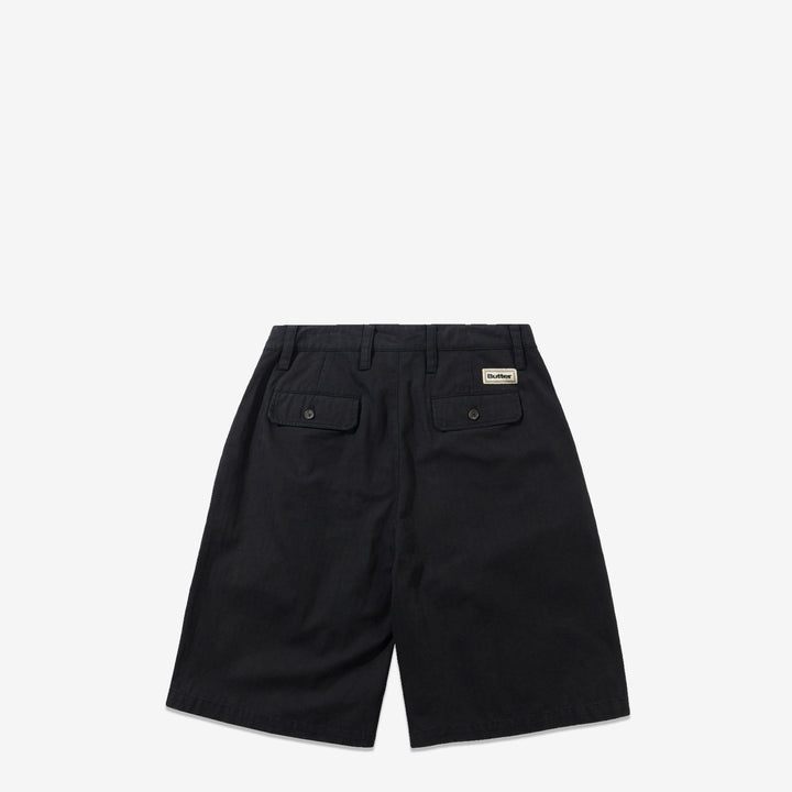 Pleated Shorts Washed Black