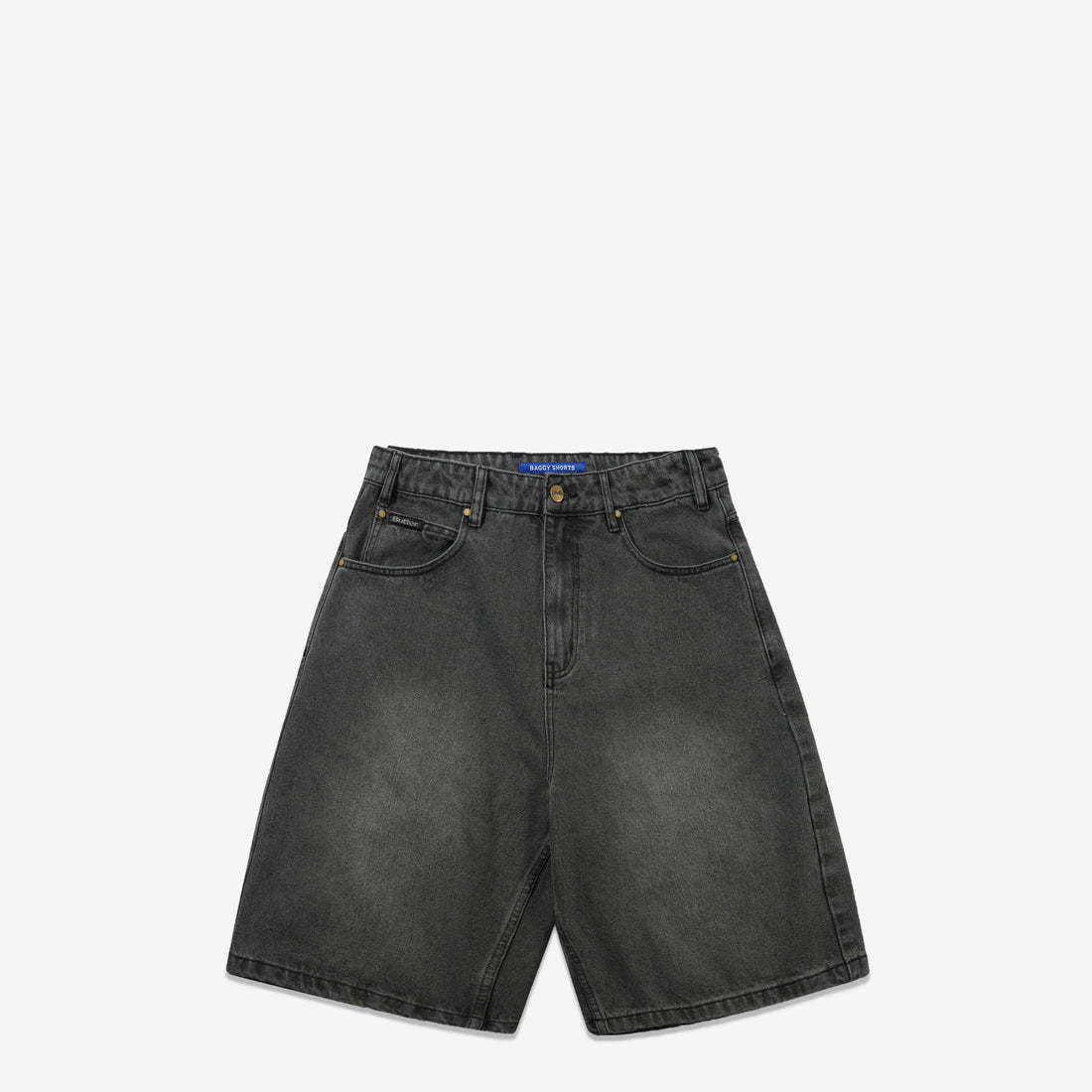 Baggy Denim Shorts Faded Black