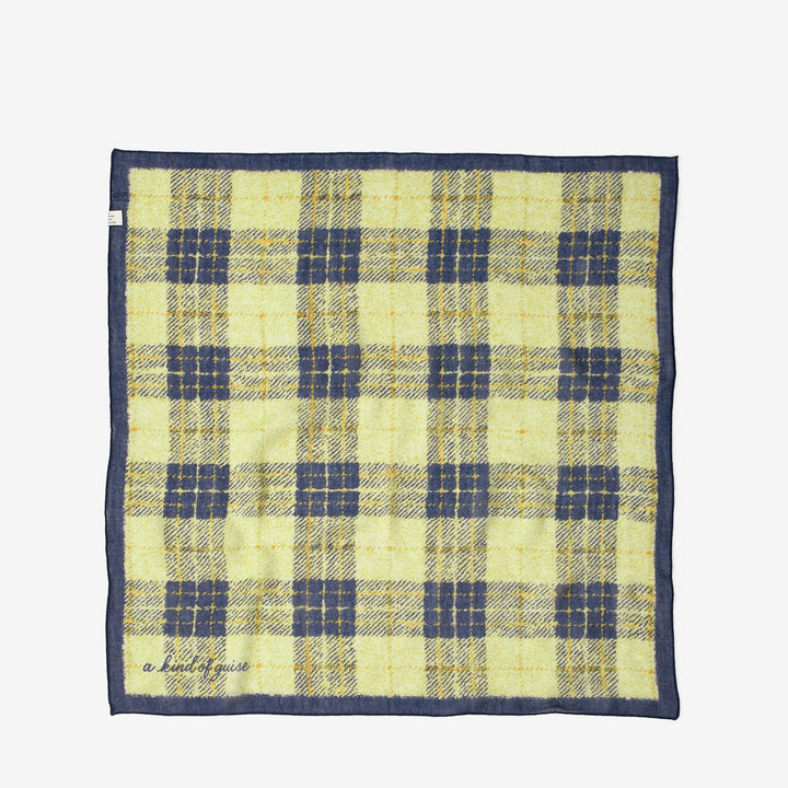 Salazar Wool Scarf Blue Butter Check Front