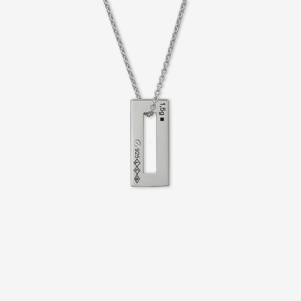 1.5g Brushed Sterling Silver Rectangle Pendant