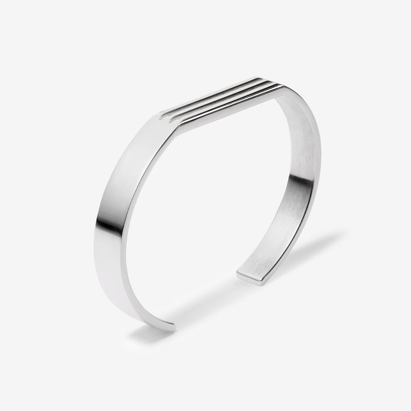 21g Polished Sterling Silver Godron Flat Bracelet Jewellery