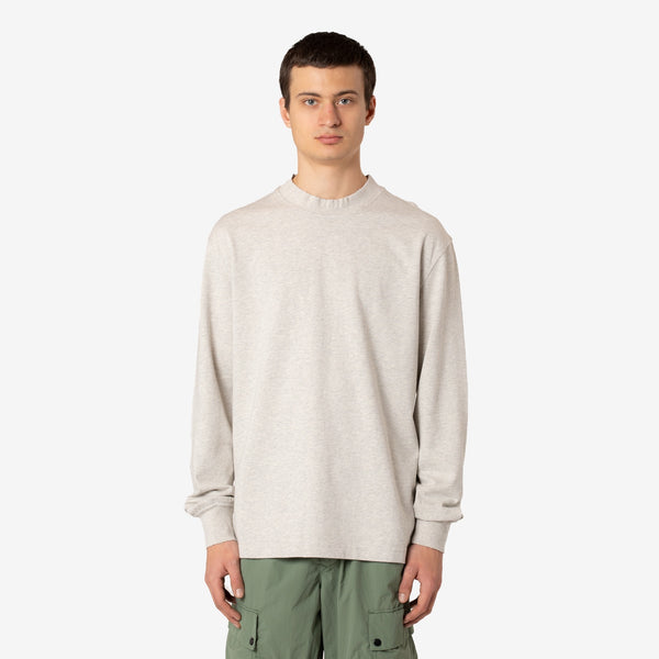 Distressed Tee Long Sleeve Grey Melange