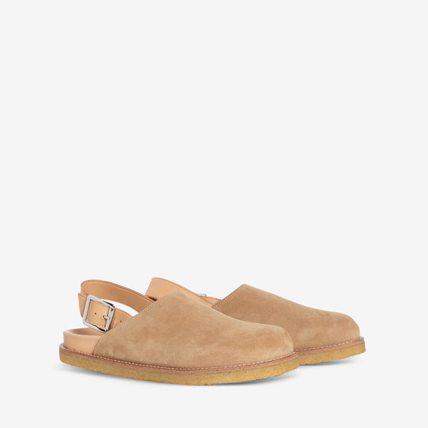 Strapped Mule Sand Suede