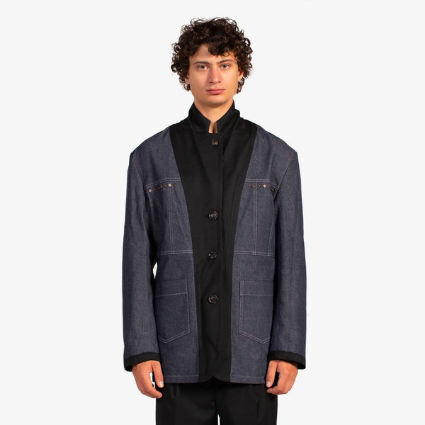 Reversible Wool Denim Jacket Black
