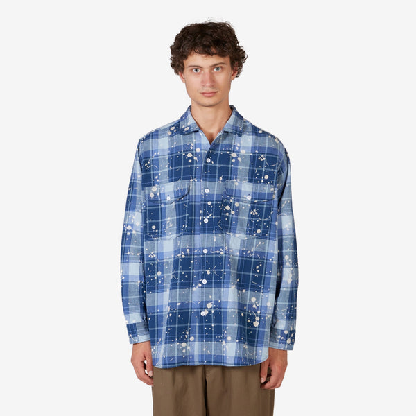 Work Shirt Discharge Print Classic Fit Blue