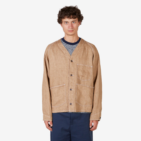 Engineer Jacket Twill Linen Brown