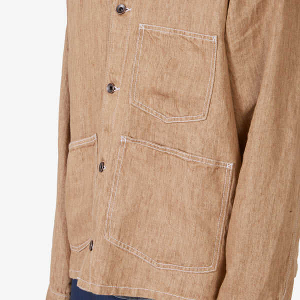 Engineer Jacket Twill Linen Brown