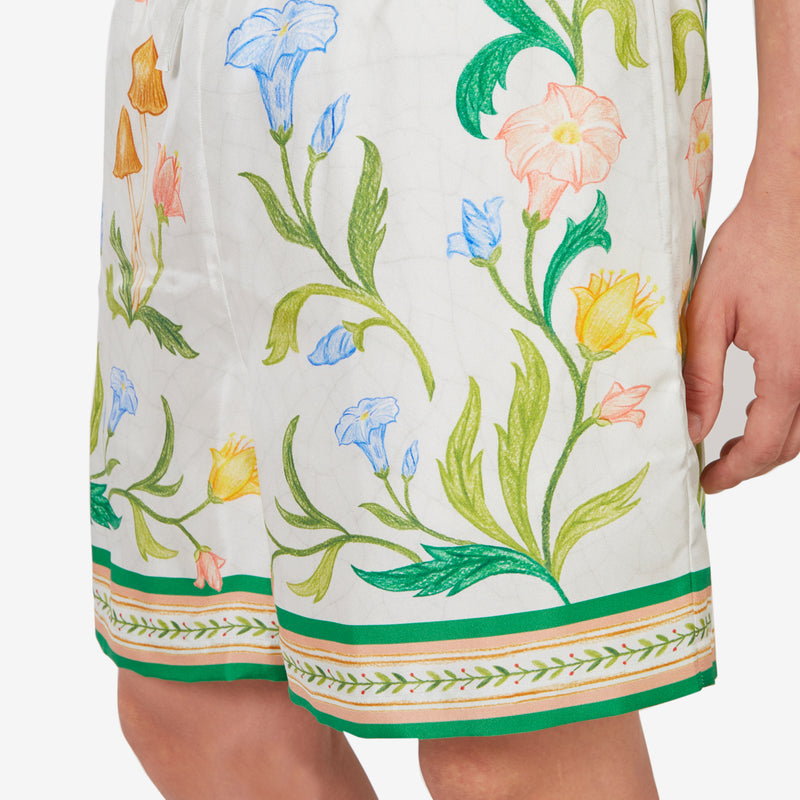 Silk Shorts with Drawstrings L'Arche Fleurie