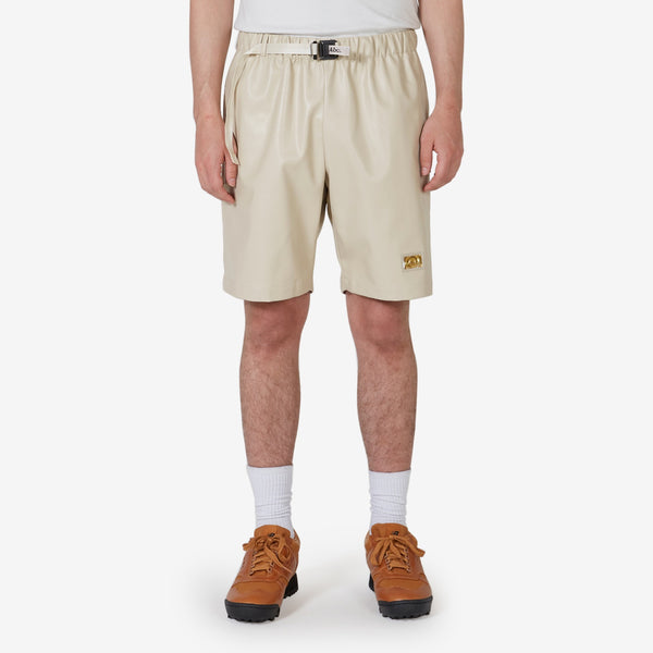 Abc. 123. Faux Leather Work Shorts Feldspar Ecru Shorts