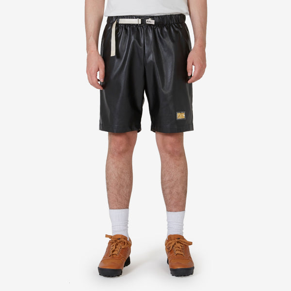 Abc. 123. Faux Leather Work Shorts Black