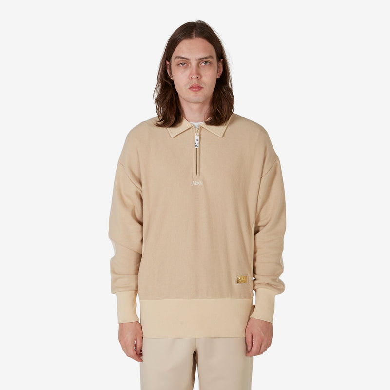 Abc. Tri-Tone Quarter Zip Feldspar Ecru