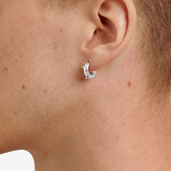 Thorn Hoop Earrings Silver