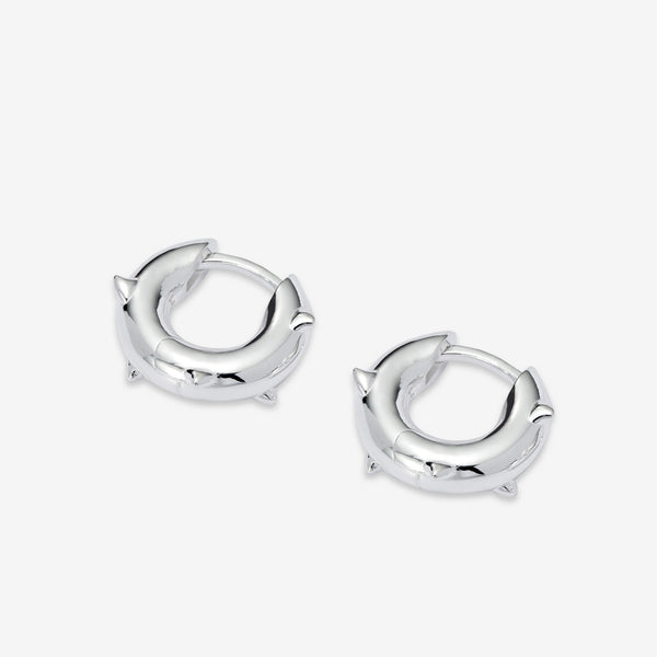 Thorn Hoop Earrings Silver