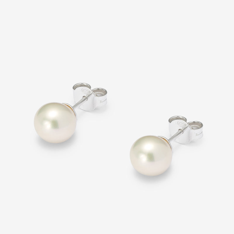 Pearl Stud Earrings White