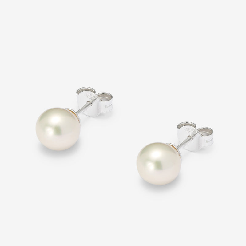 Pearl Stud Earrings White