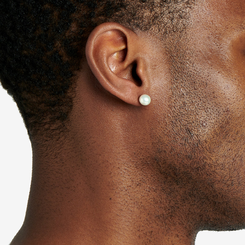 Pearl Stud Earrings White