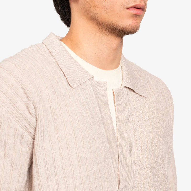 Nikiski Knit Polo Beige Melange