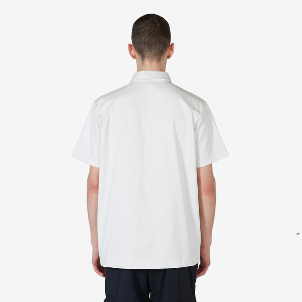 Woven Military Short Sleeve Button-Down Shirt Phantom | Black