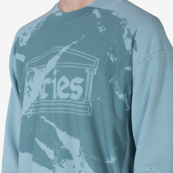 Sunbleached Cross Grain Temple Sweatshirt Grey | Blue