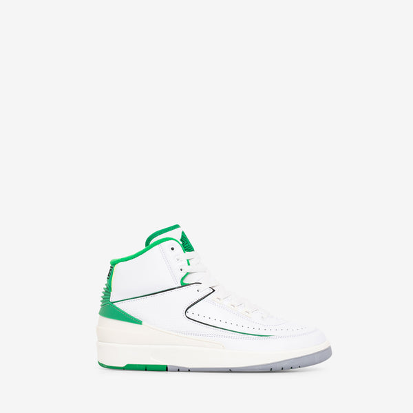 Grade School Air Jordan 2 Retro White | Lucky Green | Sail | Lt Steel Grey