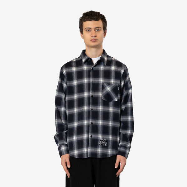 Gonzo Flannel Shirt Dark Navy | White