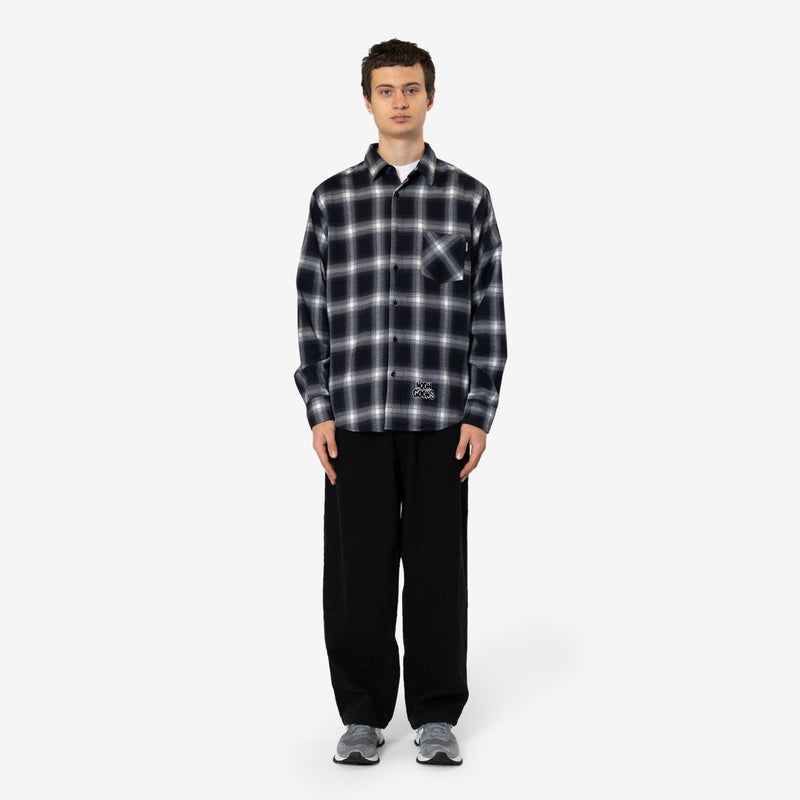 Gonzo Flannel Shirt Dark Navy | White