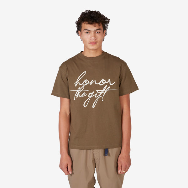 HTG Script Short Sleeve T-Shirt Olive