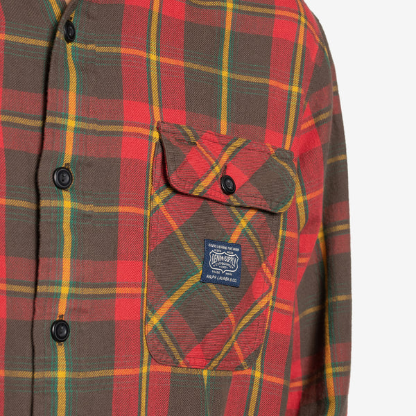 Custom Fit Plaid Flannel Workshirt 5477 Red | Grey Multi