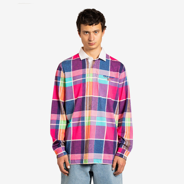 Classic Fit Polo Sport Rugby Shirt Pink Madras