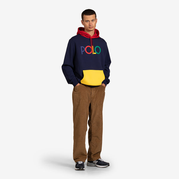 Logo Double Knit Hoodie Dark Blue