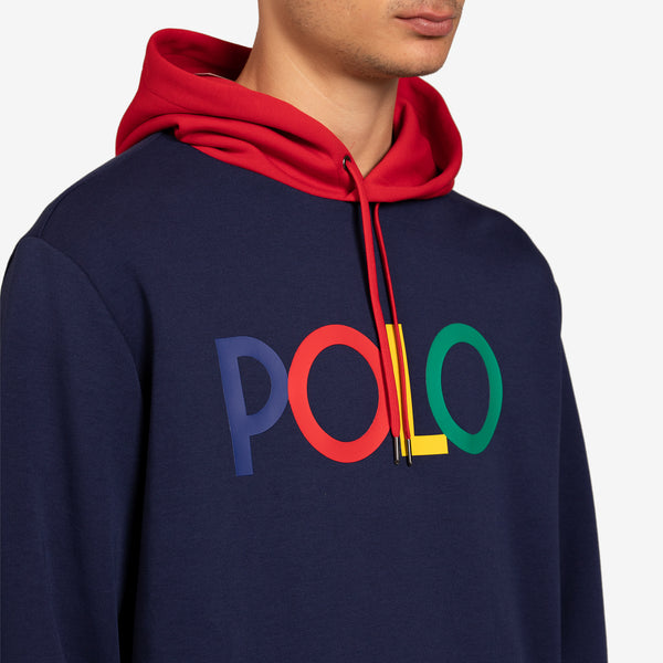Logo Double Knit Hoodie Dark Blue