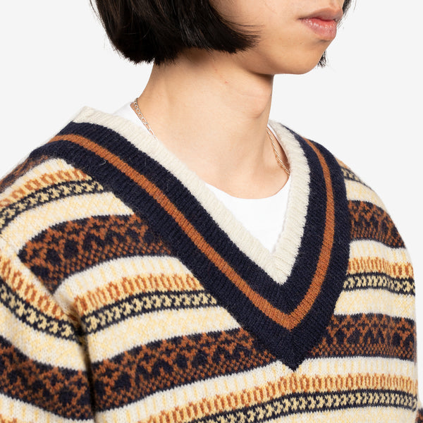 GIM Fair Isle Cricket Knit Cream