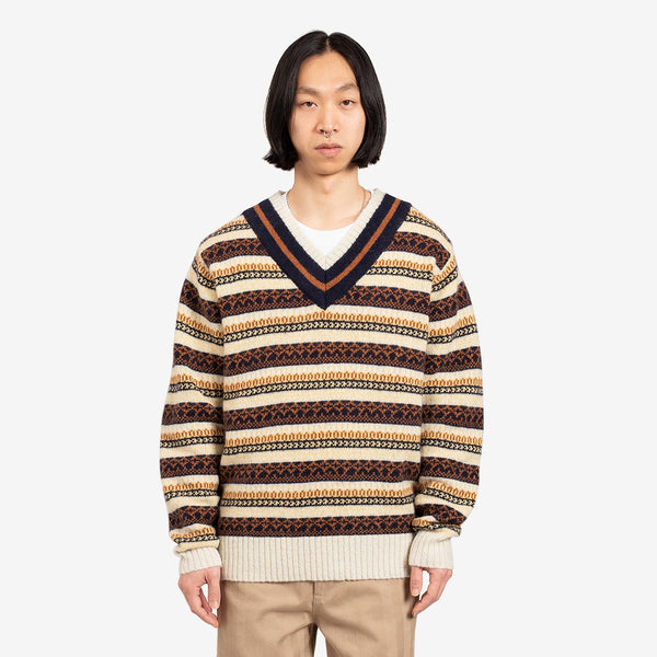 GIM Fair Isle Cricket Knit Cream